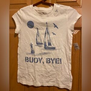 White girls  gap kids Kids T-Shirt with Blue Nautical Print size Large